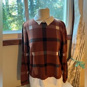 Tahari plaid sweater
